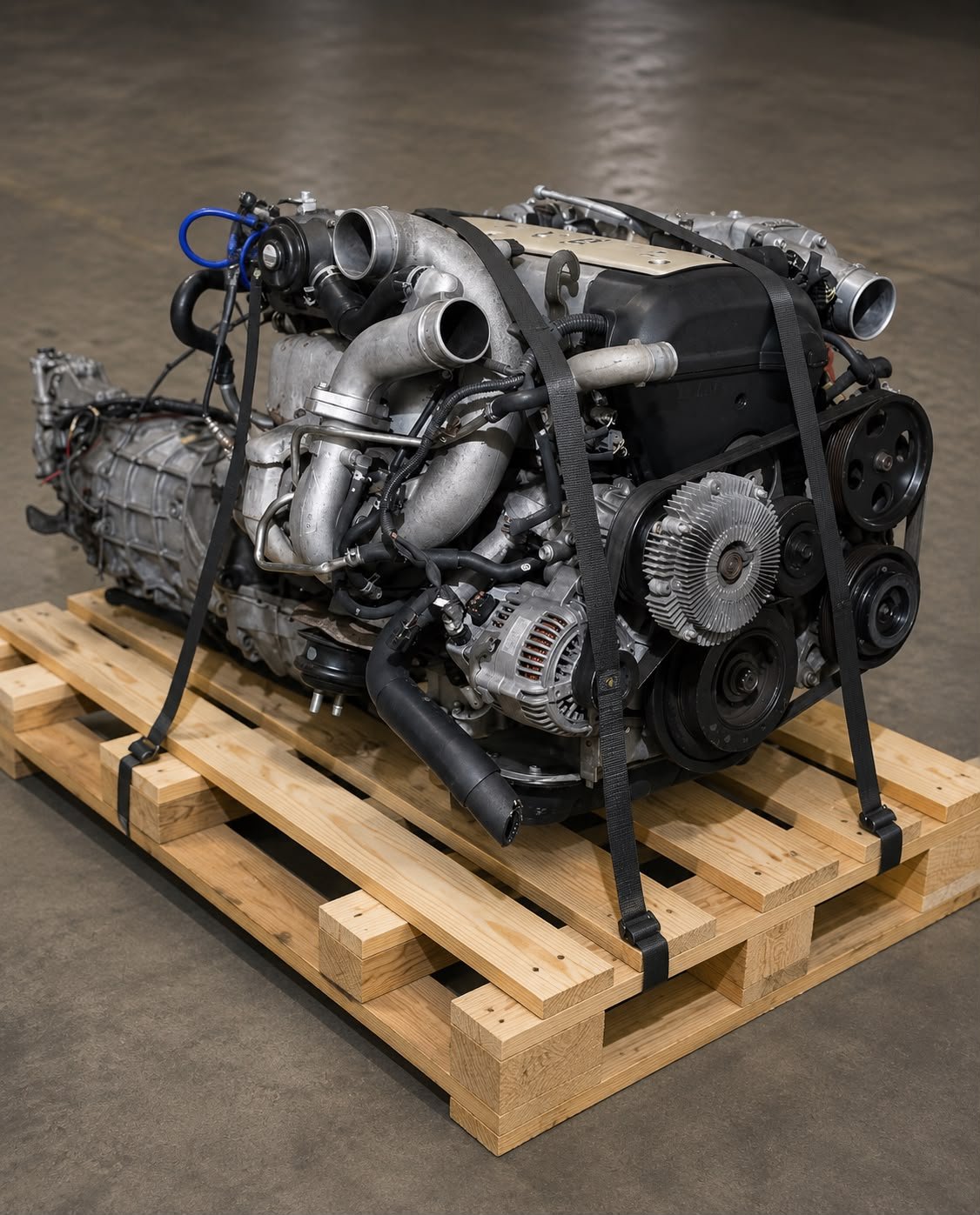 JDM Toyota 1JZ-GTE VVT-i 2.5L Complete Engine with R154 5-Speed Manual Transmission.