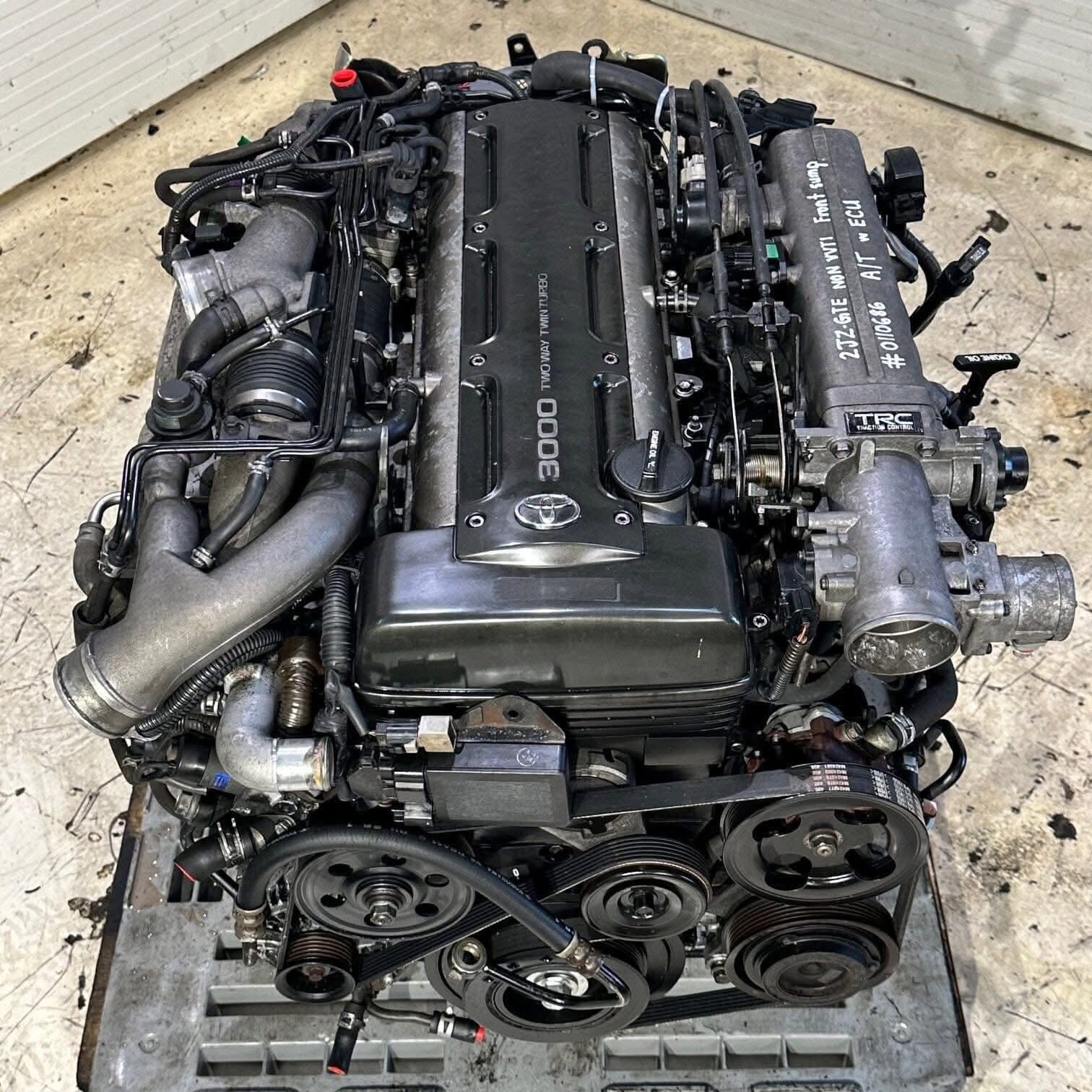 JDM Toyota 2JZ-GTE Twin Turbo Non - VVTI Complete Engine with Automatic Transmission - Image 6